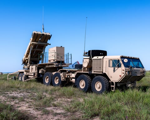 US Army Patriot missile battery deployed during air defense exercise