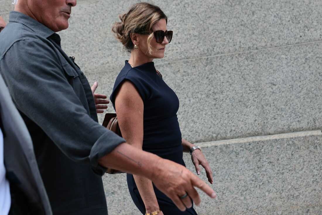 Paulette Thompson, widow of UnitedHealthcare CEO Brian Thompson, leaves the Manhattan federal courthouse after Luigi Mangione admitted killing her husband