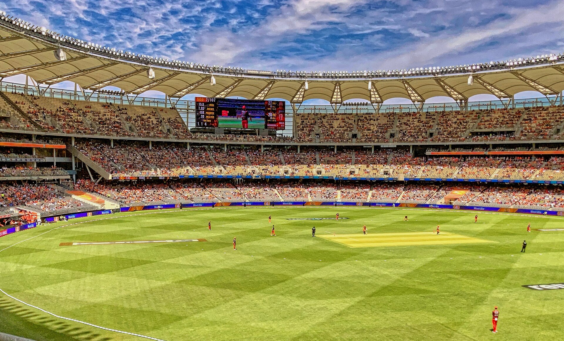 A general view of Perth Stadium in Western Australia, the ground where India beat Australia by 295 runs in November 2024