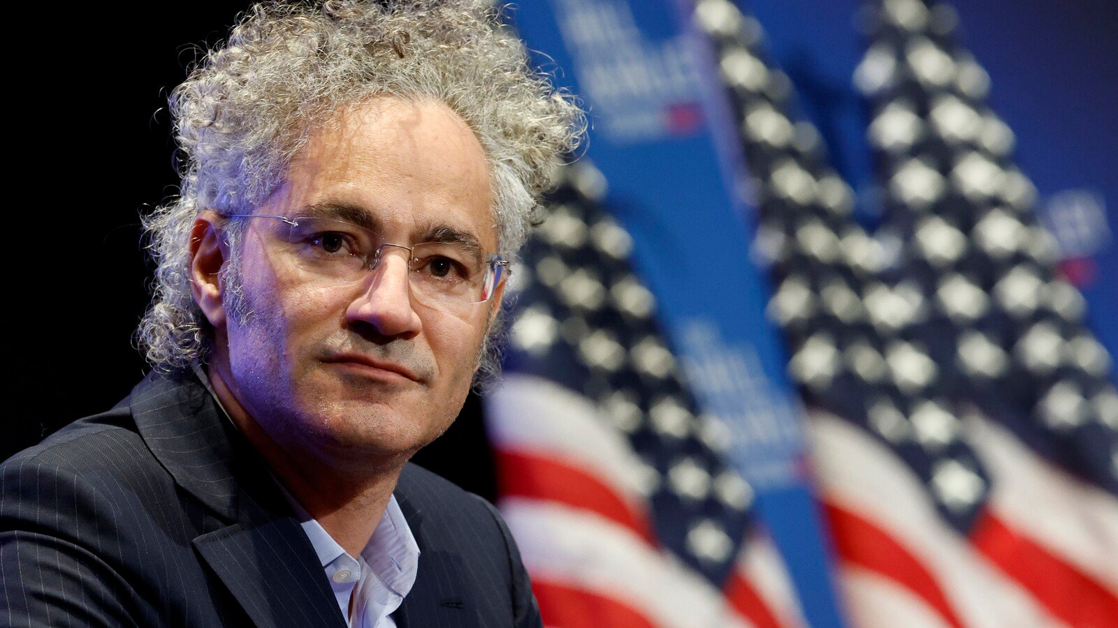 PLTR stock today: Palantir Technologies chief executive Alex Karp at the Hill and Valley Forum at the US Capitol