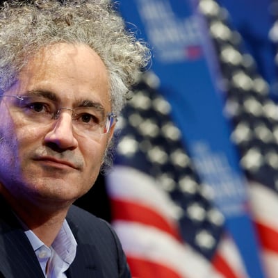PLTR stock today: Palantir Technologies chief executive Alex Karp at the Hill and Valley Forum at the US Capitol