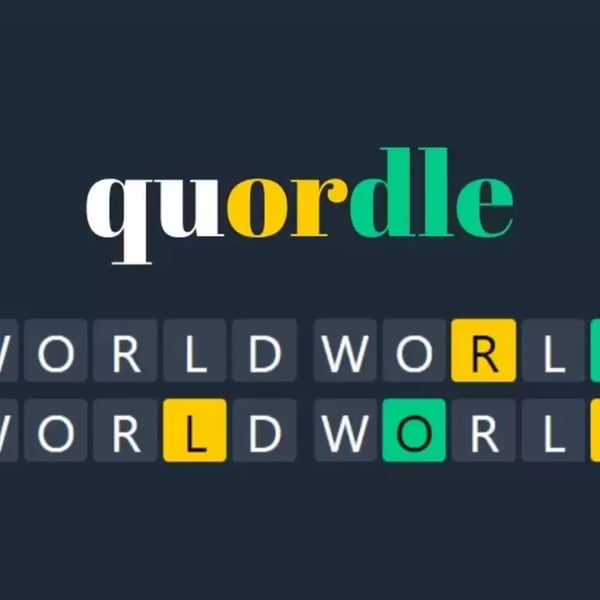 Quordle answers today for Classic puzzle 1674 on August 25, 2026, showing the four solved boards BLESS, FELON, PORCH and CHOSE