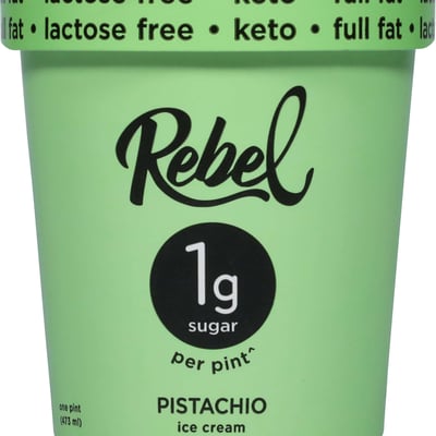 Rebel Creamery keto ice cream pints displayed in multiple flavors including Vanilla Chocolate and Mint Chip sold at Walmart Target and Kroger