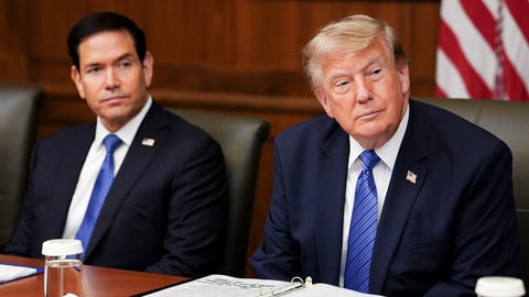 Secretary of State Marco Rubio with President Donald Trump in August 2026, as the State Department expanded its birth tourism visa revocations