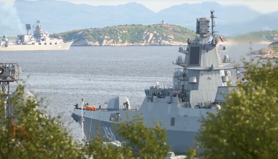 Russian warships Marshal Ustinov Admiral Golovko Arctic naval exercises 2026