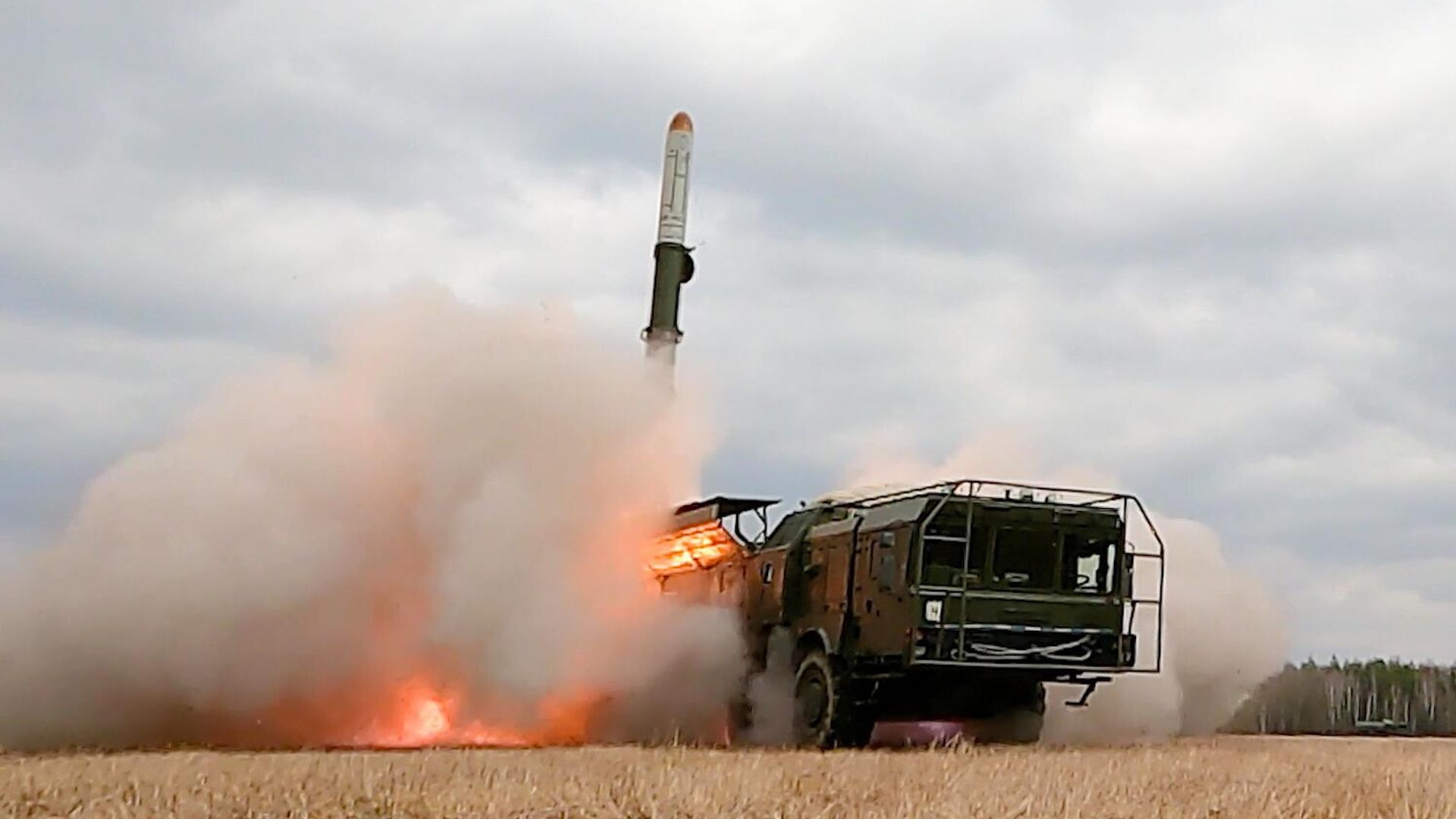 Russian Iskander short-range ballistic missile system deployed during Russia's military operation in Ukraine