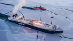 Russian Arctic LNG carrier vessel transporting liquefied natural gas