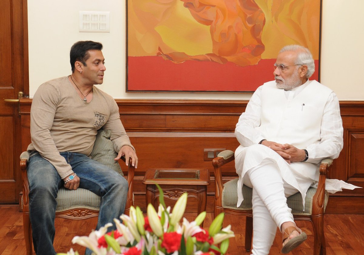 The actor Salman Khan photographed at a meeting in New Delhi