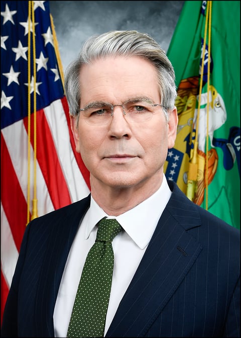 US Treasury Secretary Scott Bessent whose handwritten note confirmed the United States directly purchased Japanese yen in coordinated intervention with Japan