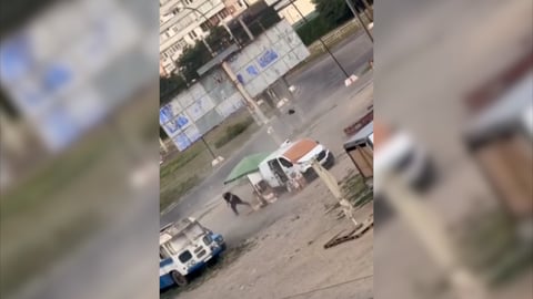 CCTV footage of a Shahed-type drone targeting a civilian in Kherson Ukraine, the same drone type that crossed into Bulgaria from Romania