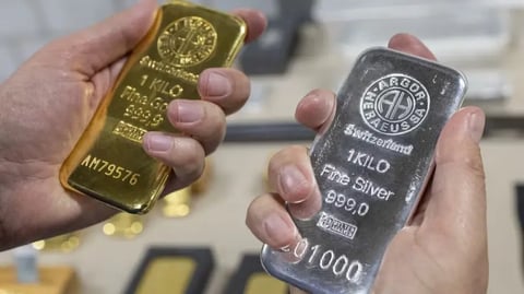 Freshly cast silver ingots stamped with refinery serial numbers, the 99.9 percent purity standard behind today silver price in India