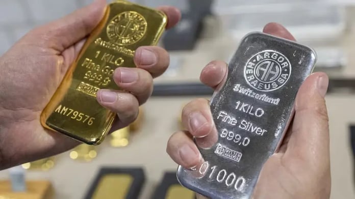 Freshly cast silver ingots stamped with refinery serial numbers, the 99.9 percent purity standard behind today silver price in India
