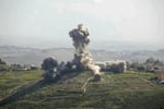 Smoke rises from an Israeli airstrike in southern Lebanese village May 2026