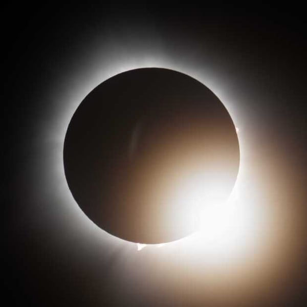 Total solar eclipse showing the solar corona during the August 12 2026 totality