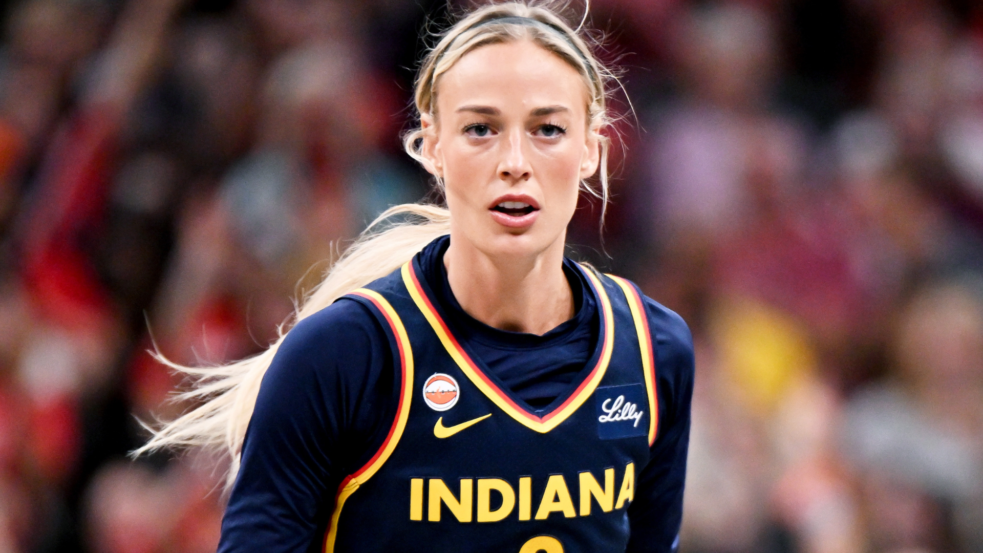 Sophie Cunningham of the Indiana Fever, whose stance on transgender athletes sparked the Sophie Night protest movement