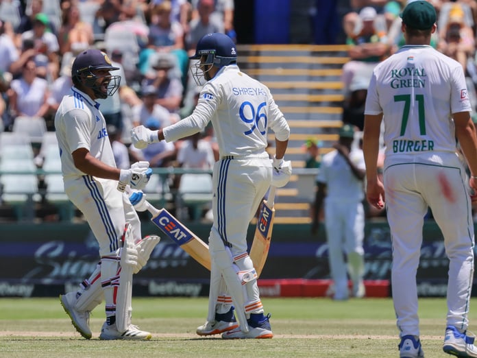 India celebrate at Newlands in the South Africa vs India cricket timeline, the shortest completed Test in history