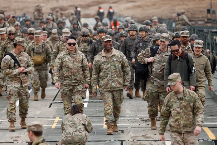 US and South Korean soldiers during Ulchi Freedom Shield joint military exercises