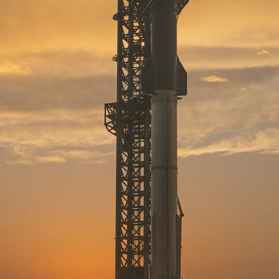 SpaceX Starship rocket photographed during a test flight mission at Starbase Texas in 2023, representing the company's growing launch capabilities as revealed in its first public earnings report