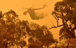 Aerial scene from the Spokane wildfire emergency as fires burned through eastern Washington in August 2026