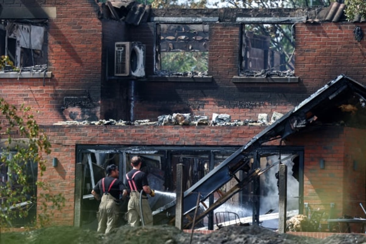 Firefighters battle a wildfire that destroyed 19 homes in Stourbridge, West Midlands, England