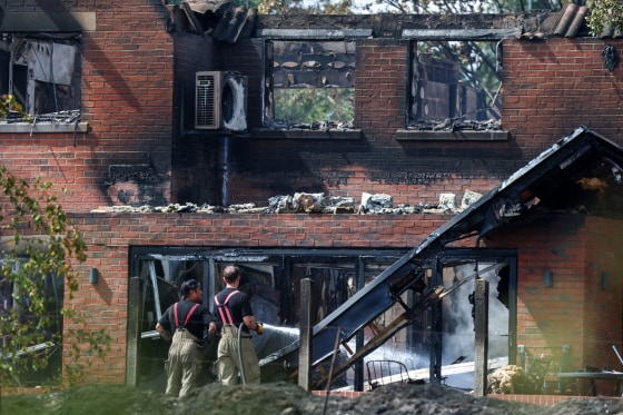 Firefighters battle a wildfire that destroyed 19 homes in Stourbridge, West Midlands, England