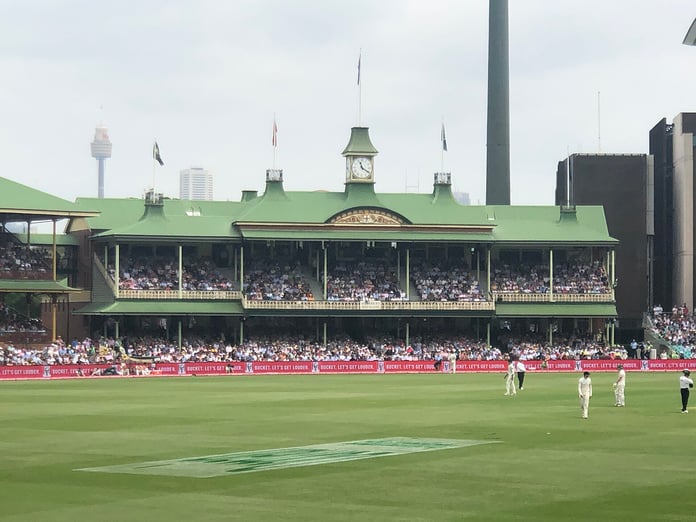 The members pavilion at the Sydney Cricket Ground during a Test match, the ground where the 2024-25 Border-Gavaskar Trophy was decided