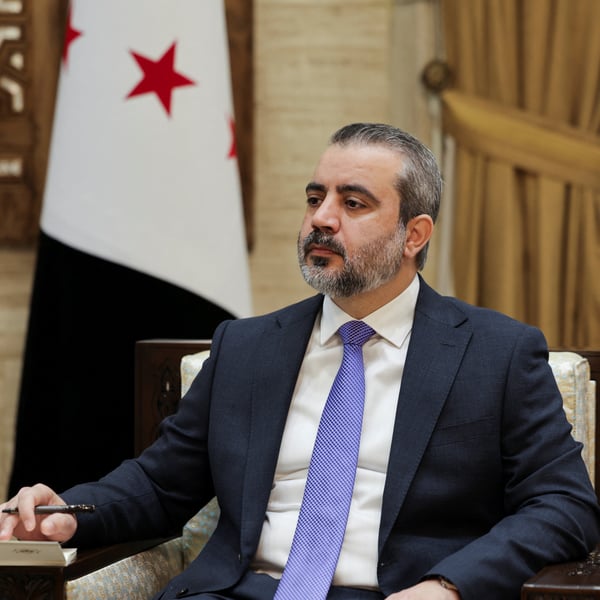 Syrian Foreign Minister Asaad al-Shaibani speaks with Reuters in Damascus Syria August 22 2026