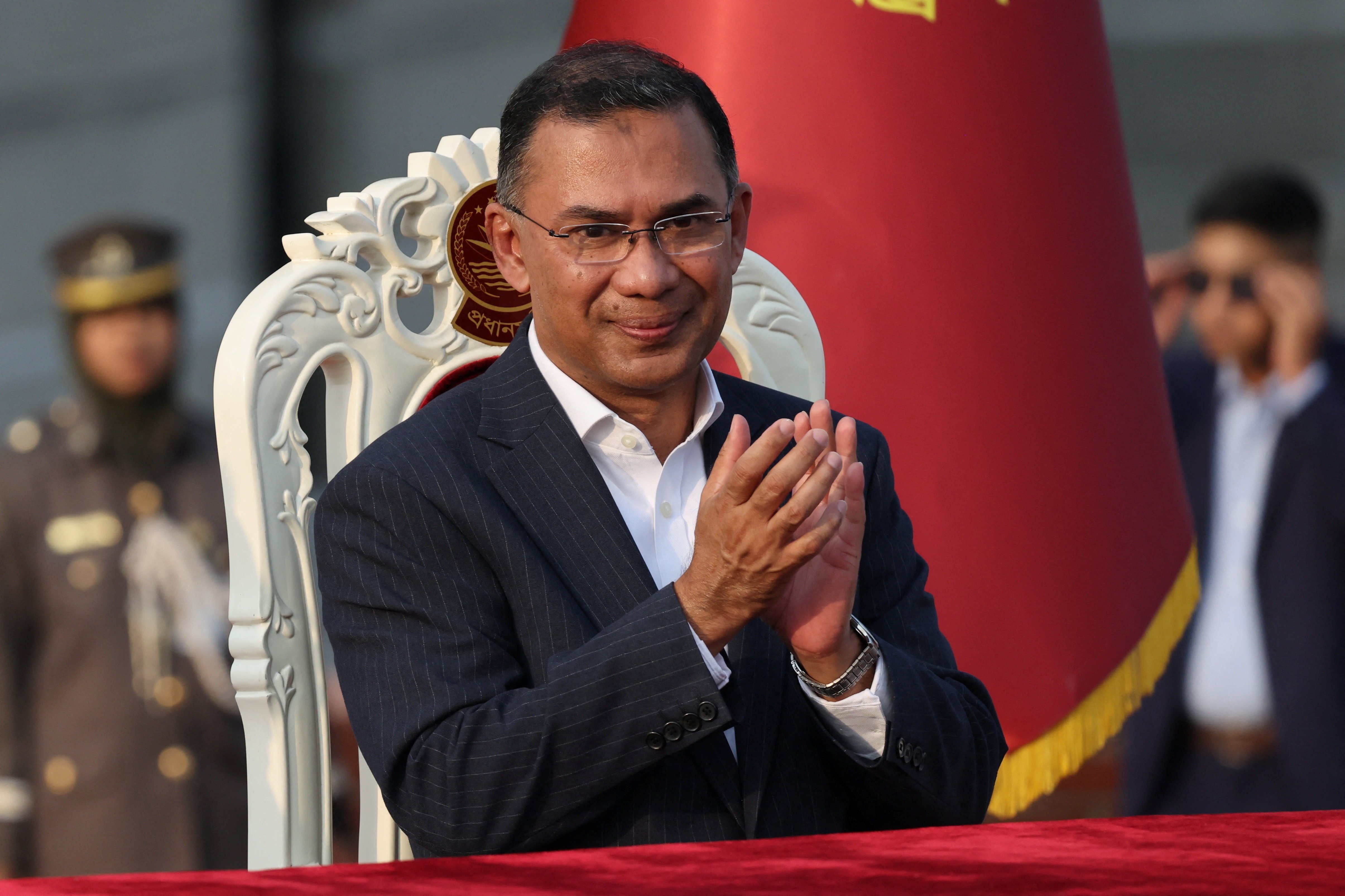 Tarique Rahman is sworn in as Prime Minister of Bangladesh at a ceremony in Dhaka in February 2026