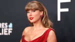 Taylor Swift at an entertainment industry event, whose team filed a copyright claim removing her song august from a Team Trump TikTok video in August 2026