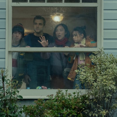 Greta Lee and Wagner Moura with cast in The Last House, Louis Leterrier Netflix survival thriller