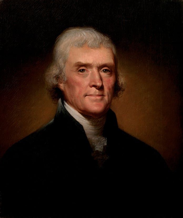 Thomas Jefferson painted by Rembrandt Peale in 1800, the year the presidential election deadlocked and went to the House of Representatives
