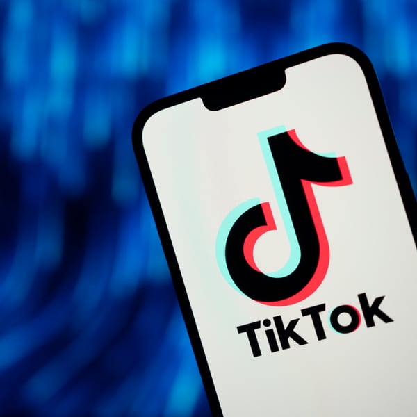TikTok logo on a smartphone as White House lifts government device ban