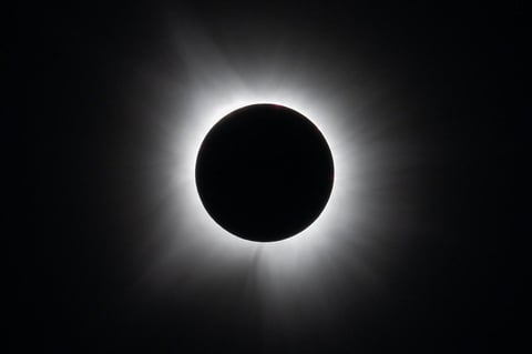 Total solar eclipse showing the solar corona visible during the April 8 2024 eclipse from Dallas Texas
