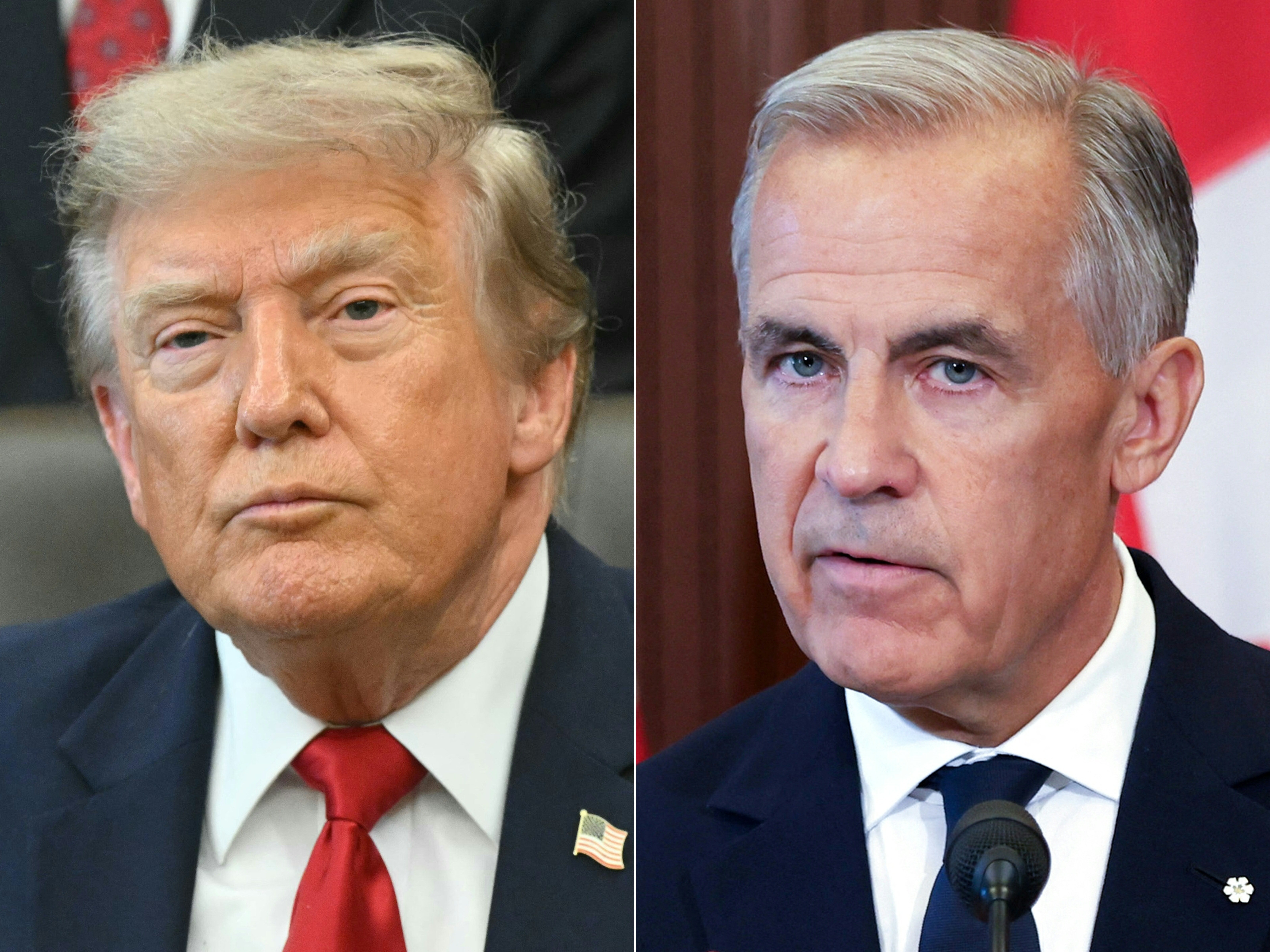 US President Trump and Canadian Prime Minister Mark Carney in trade dispute over 50% auto tariffs