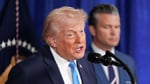 US President Donald Trump and Defense Secretary Pete Hegseth discuss Iran military operations at Mar-a-Lago