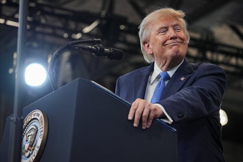 Donald Trump speaking at David S. Mack Center police graduation ceremony in Garden City, New York