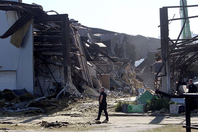 Aftermath of Russian drone strike on Amstor shopping center in Kryvyi Rih Ukraine on Independence Day August 24 2026