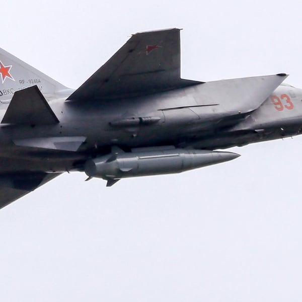 Russian MiG-31 aircraft carrying Kinzhal missile during military operation in Ukraine