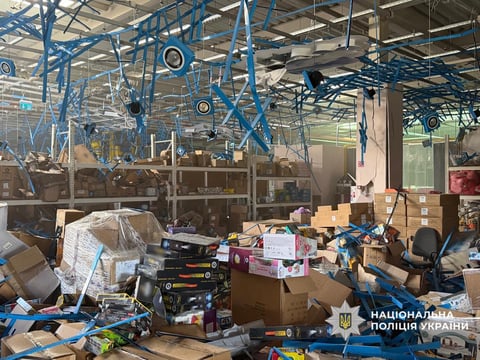 Russian drone strike aftermath at Odesa Oblast shopping center Ukraine war August 2026
