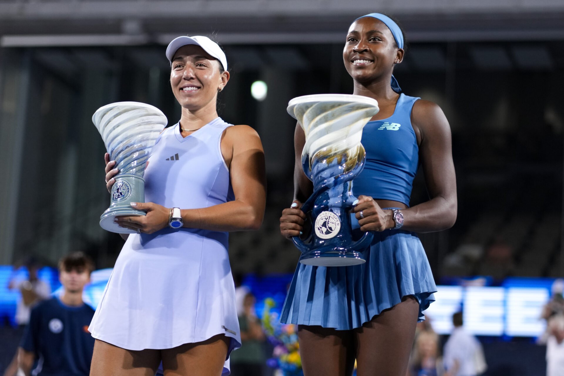 Jessica Pegula and Coco Gauff pose together at the 2026 Cincinnati Open, both seeded in the top four at the 2026 US Open women's draw