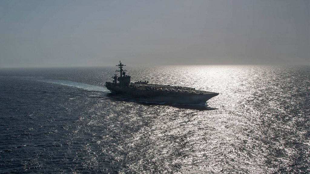 USS Abraham Lincoln aircraft carrier sails in the Arabian Sea May 2026