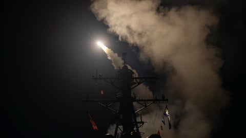 USS Gravely DDG 107 launches Tomahawk cruise missile in Red Sea during US Navy operation against Houthi targets