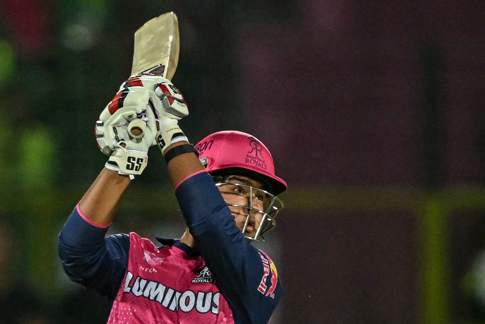 Vaibhav Sooryavanshi plays a shot batting for Rajasthan Royals in the Indian Premier League