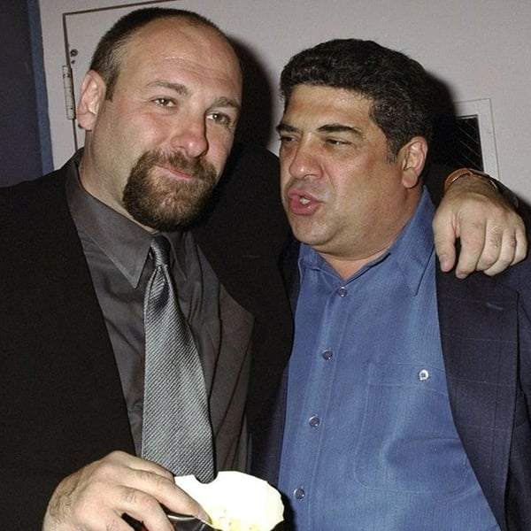 Vincent Pastore as Big Pussy alongside James Gandolfini as Tony Soprano on The Sopranos
