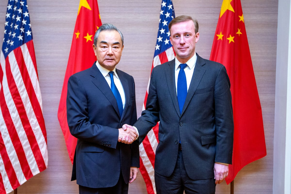Chinese Foreign Minister Wang Yi meets US National Security Advisor Jake Sullivan in Bangkok in 2024