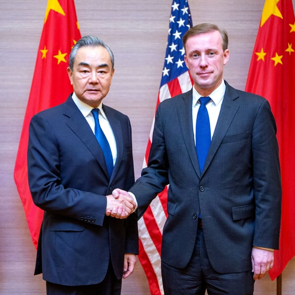 Chinese Foreign Minister Wang Yi meets US National Security Advisor Jake Sullivan in Bangkok in 2024