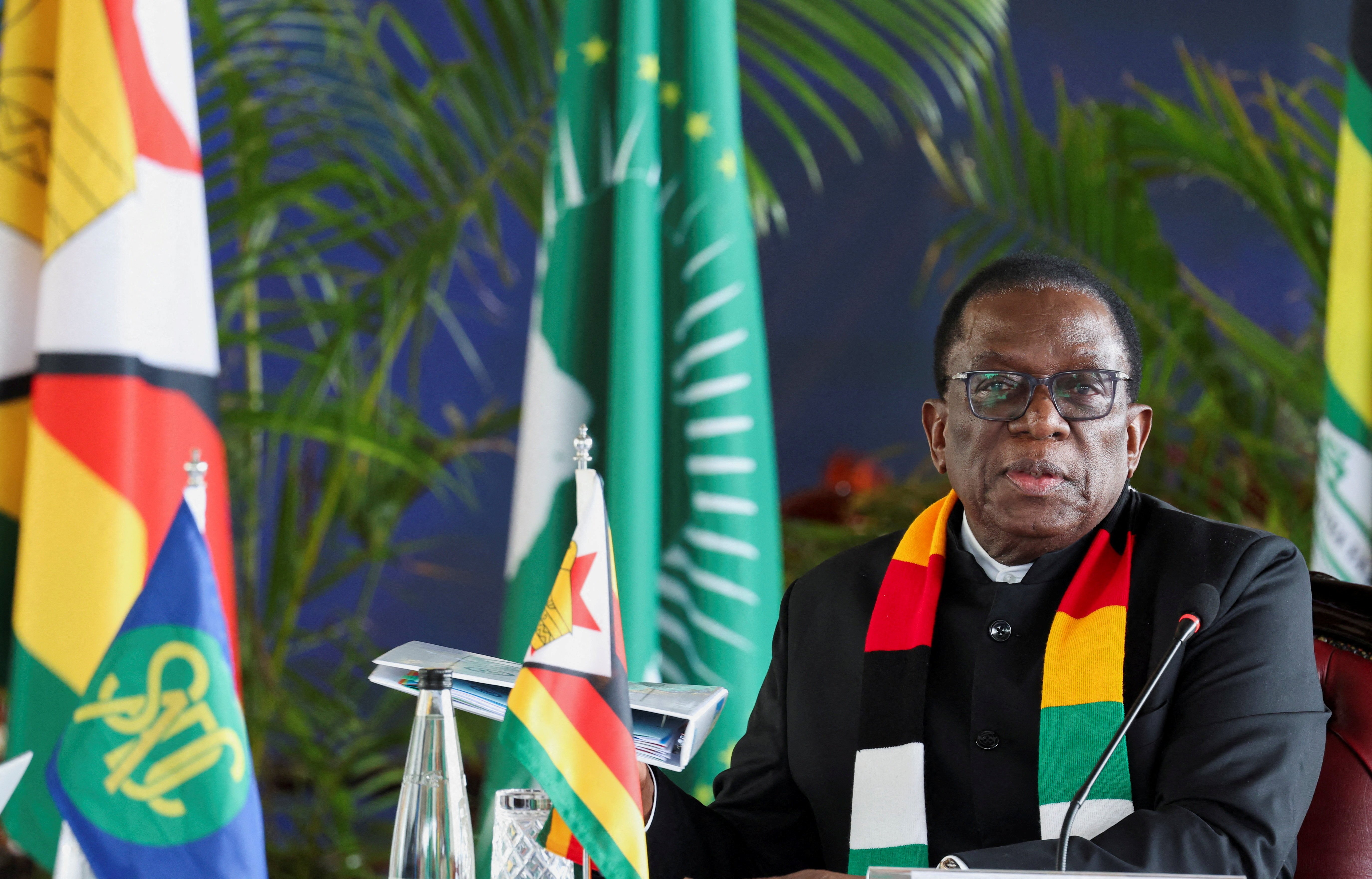 Zimbabwe President Emmerson Mnangagwa at Heads of State meeting in Nairobi with regional leaders