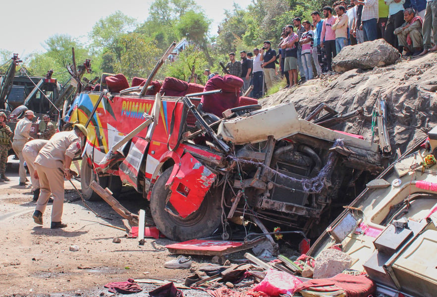 A vehicle accident scene on an Indian road, illustrating the road safety challenges that persist across the country