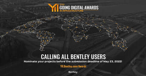 Participate in the 2022 Going Digital Awards in Infrastructure to gain global recognition for digital advancements in infrastructure. Image courtesy of Bentley Systems