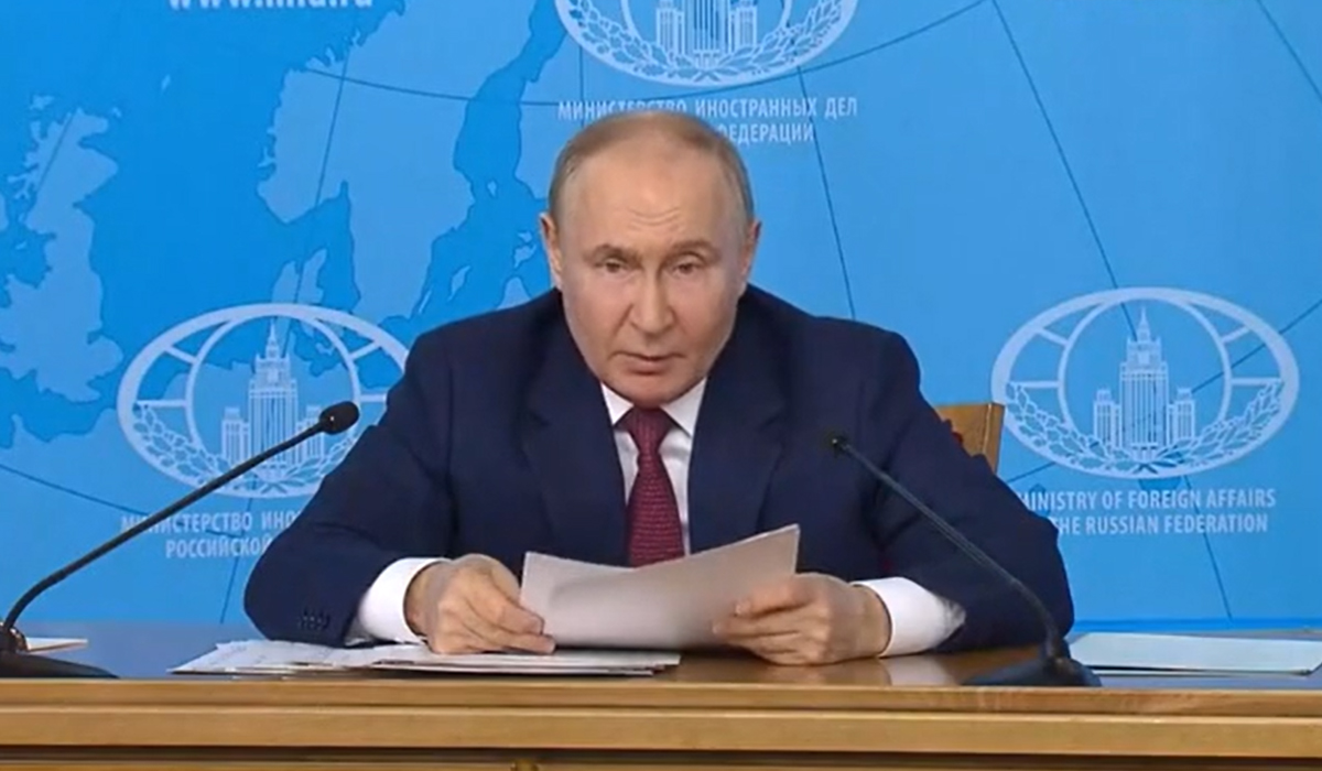"russia didn't start the war," putin's peace plan